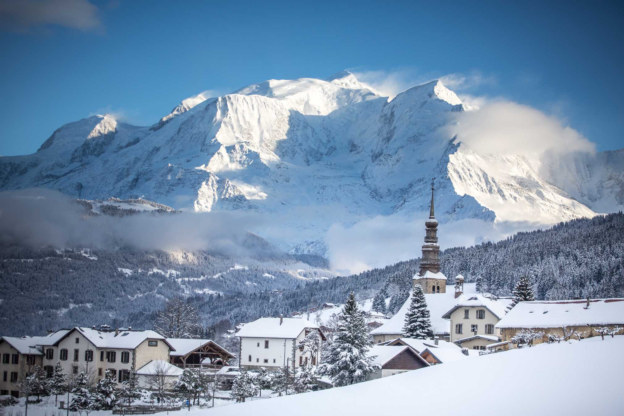 Combloux Village alpin face au Mont-Blanc